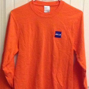 E893-728) Orange long sleeve t-shirt Sz. S w/ EPCOR NWOT*